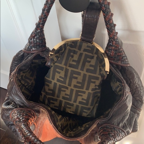 Fendi brown multicolour nappa leather - Picture 5 of 7